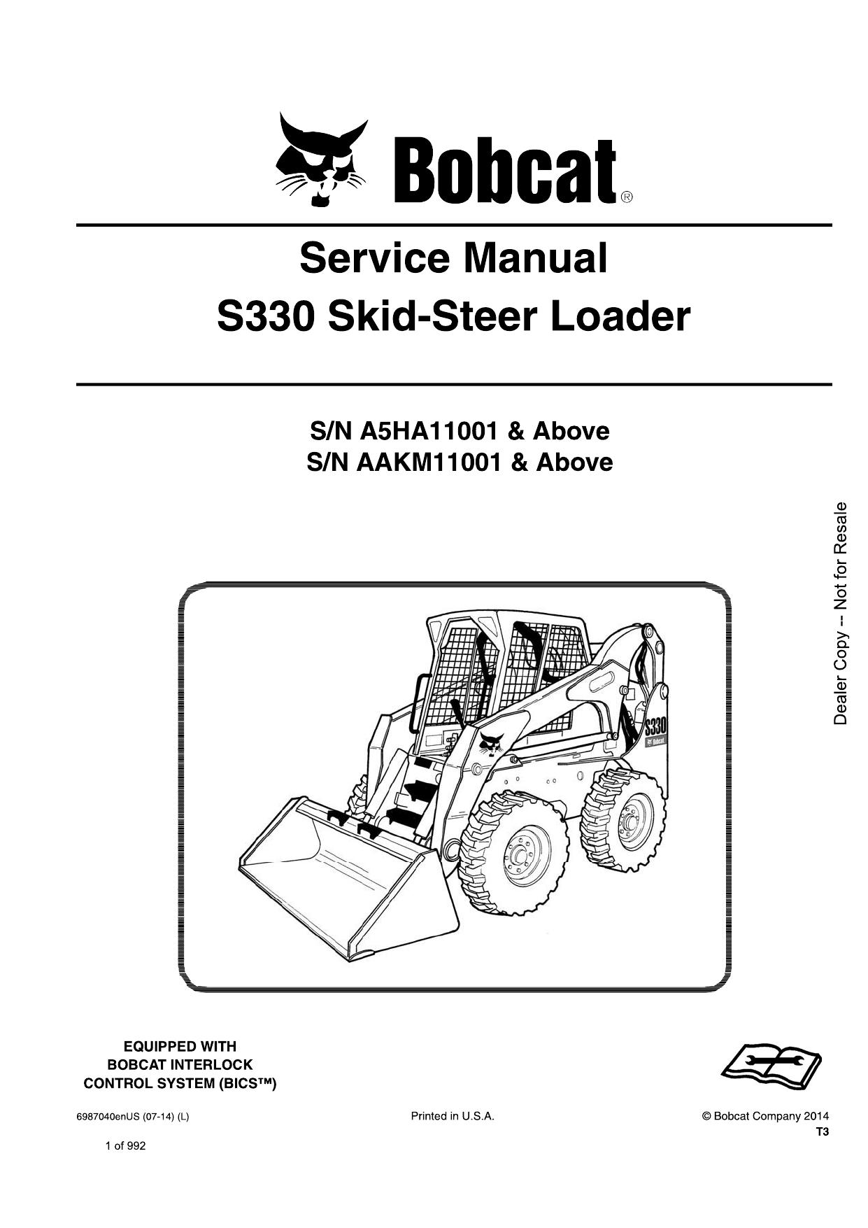 S330 Skid-Steer Loader Service Manual Bobcat 3